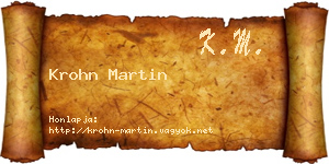 Krohn Martin névjegykártya