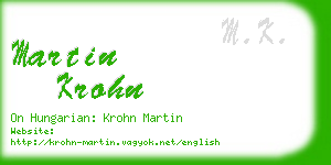 martin krohn business card